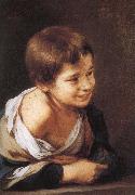 Bartolome Esteban Murillo Window, smiling boy oil painting